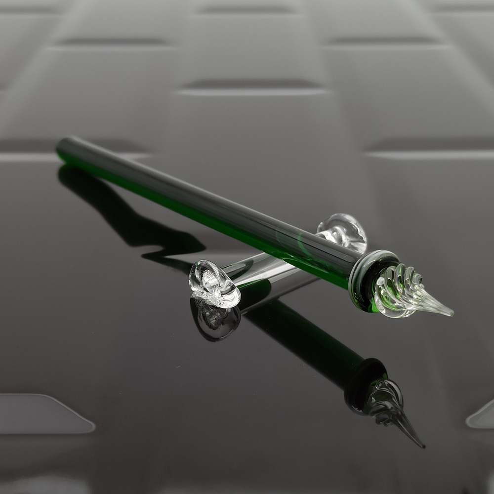 Lyric Forest Green Glass Dip Pen Set
