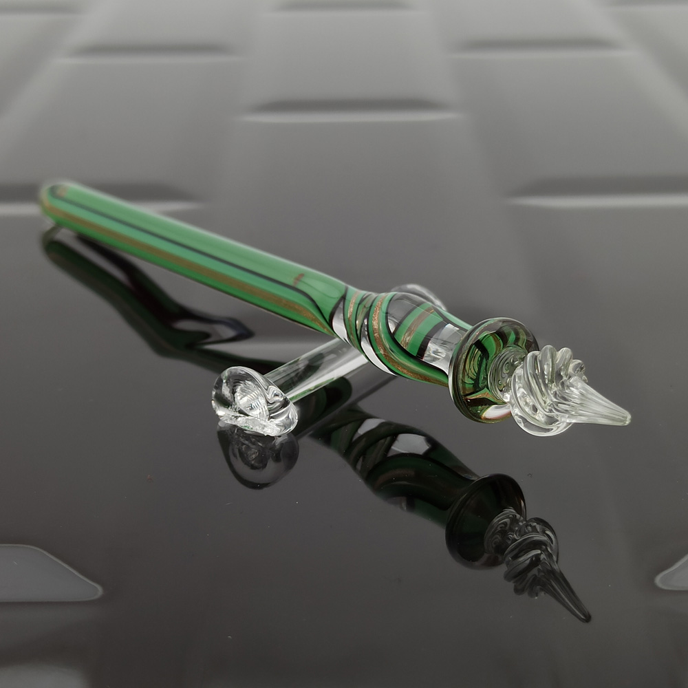 Orient Green Glass Dip Pen Set